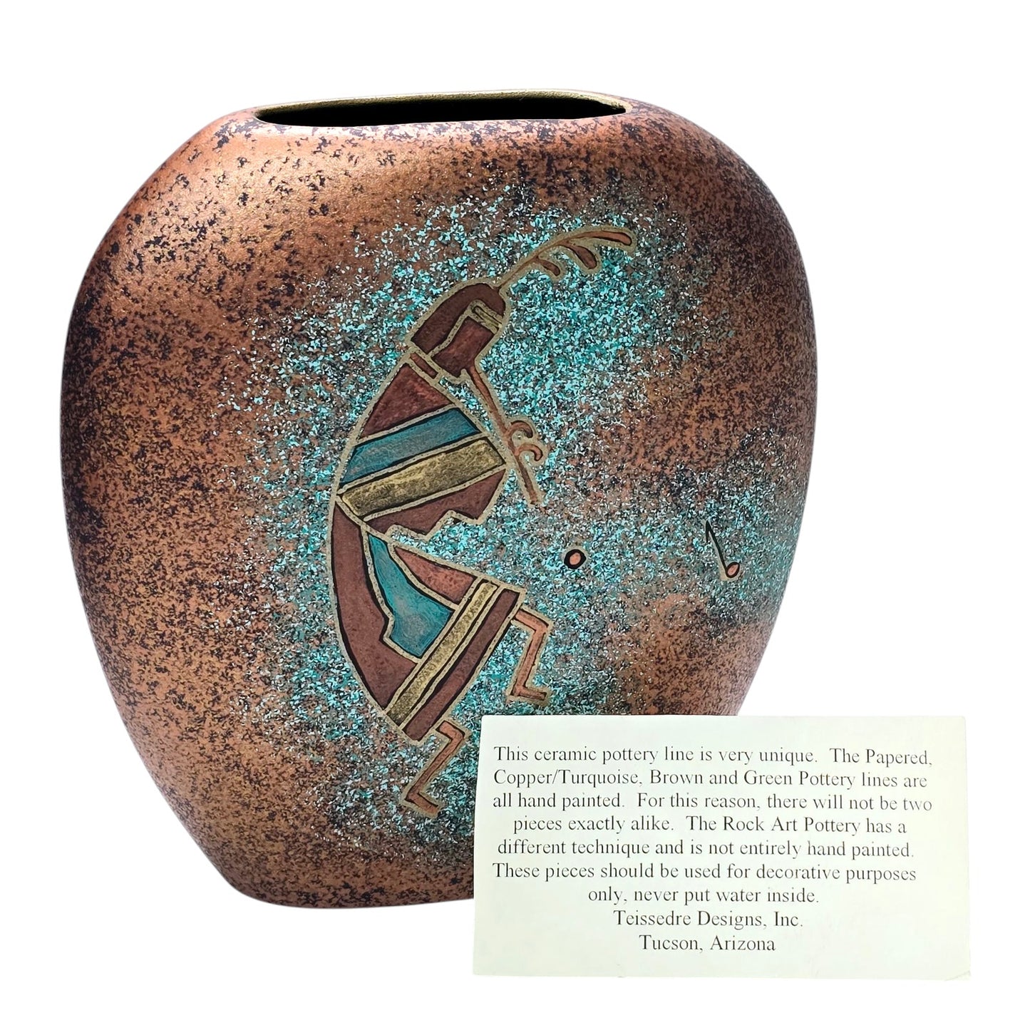 Teissedre Designs Kokepelli Rock Art Vase