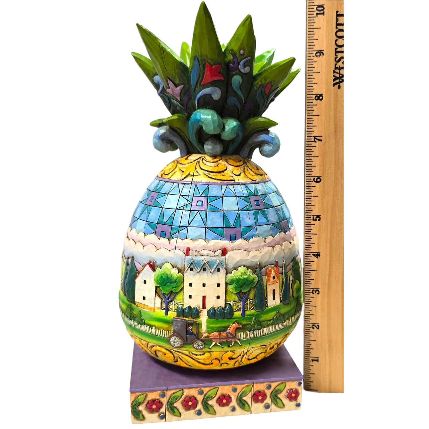 "Welcome All" Pineapple Jim Shore Heartwood Creek Folk Art 2006 Model 4007666