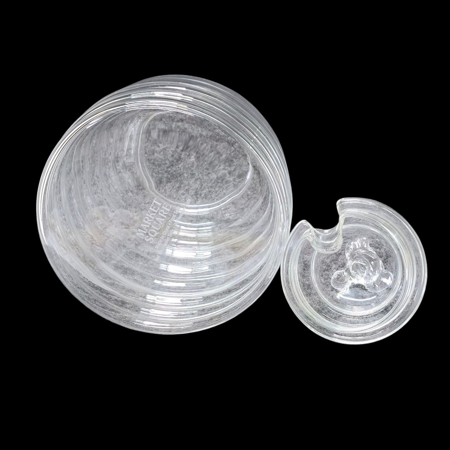 Market Square Clear Glass Honey Jar with Glass Bee Finial