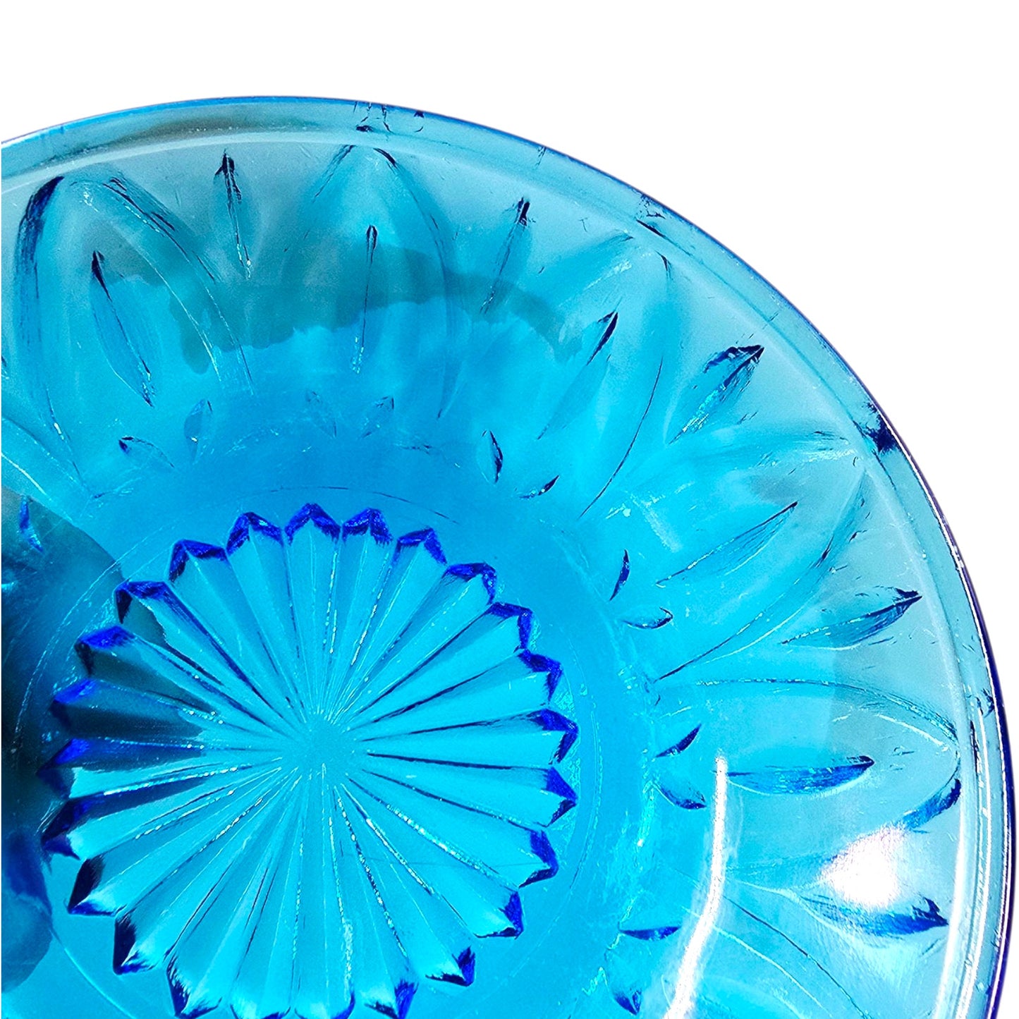 Set of 2 Vintage Hazel Atlas Cobalt Blue Glass Bowls 5” Trinket Dishes Glows