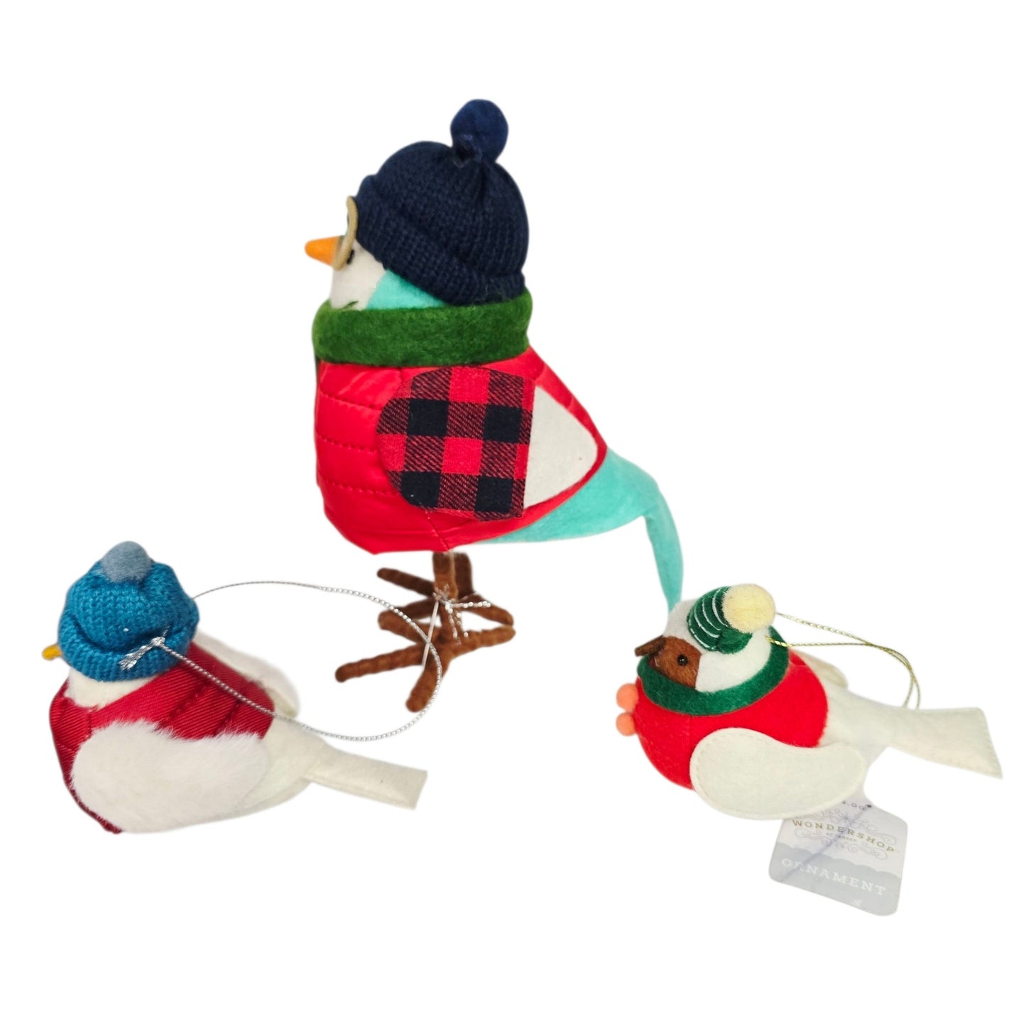 Set of 3 Target Winter Birds: 2020 Rocky & 2 Small Wondershop 2023 Ornaments