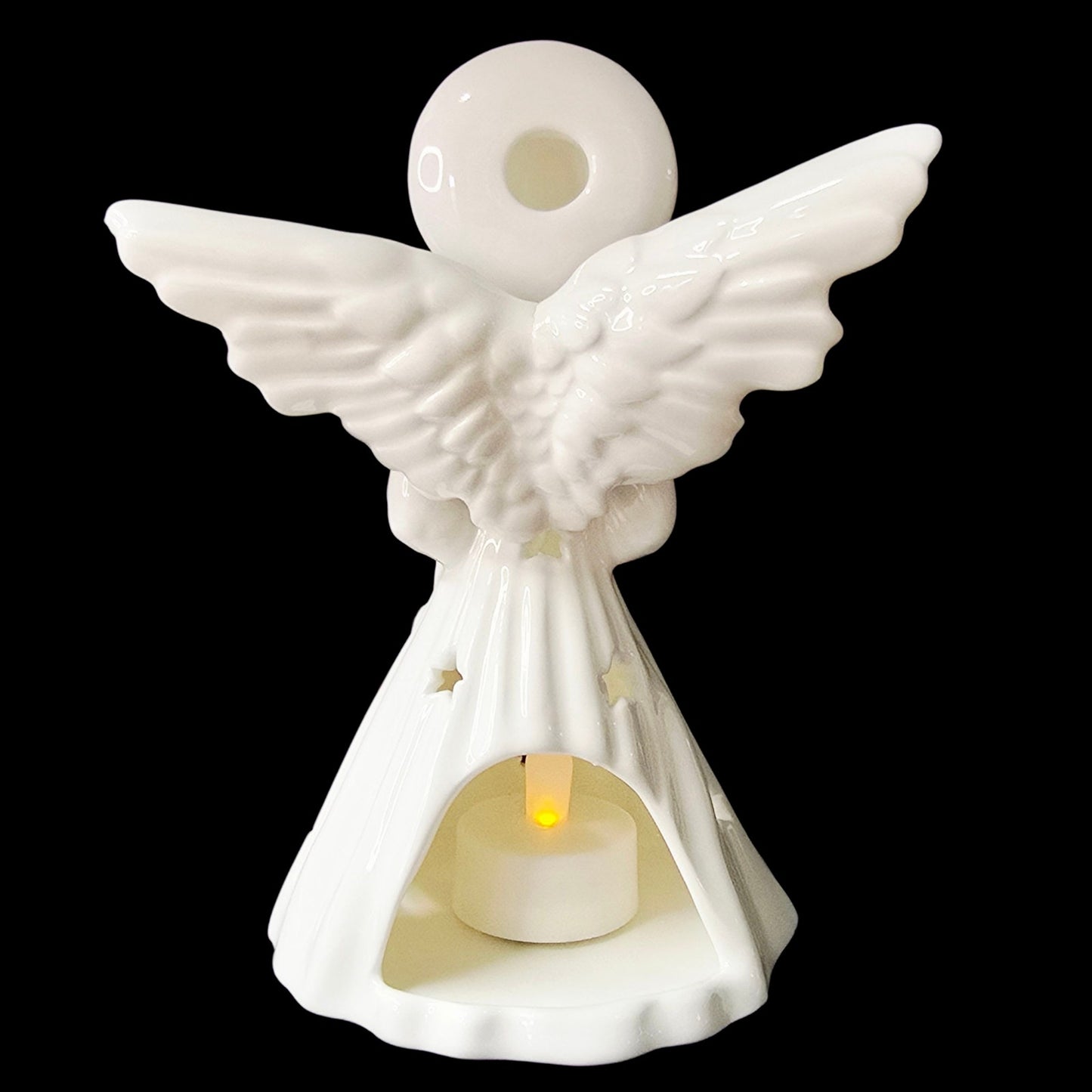 Vtg Harrods London 1990 Porcelain Angel Figurine Fruit Garland Candle Holder