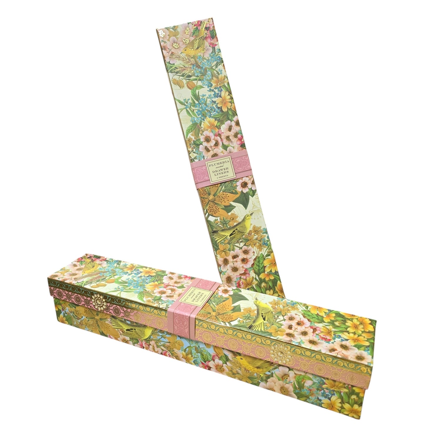 Set of 2 Open Box Punch Studio Plumeria Scented Drawer Liner Sheets 2 Boxes and 6 Liners