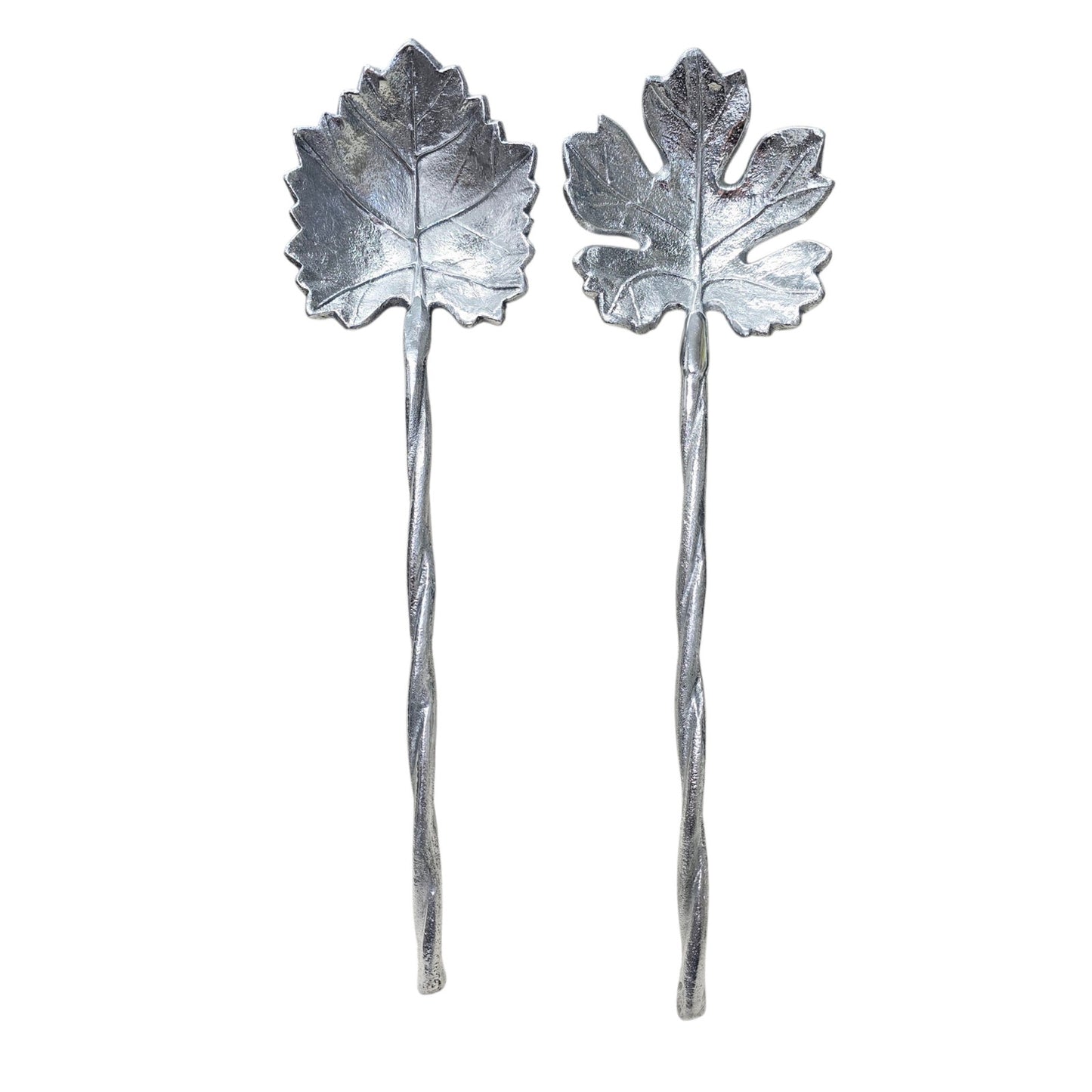 Martha Stewart Collection Park Leaves Salad Servers 2-Pc Rustic Macy's Regency NIB