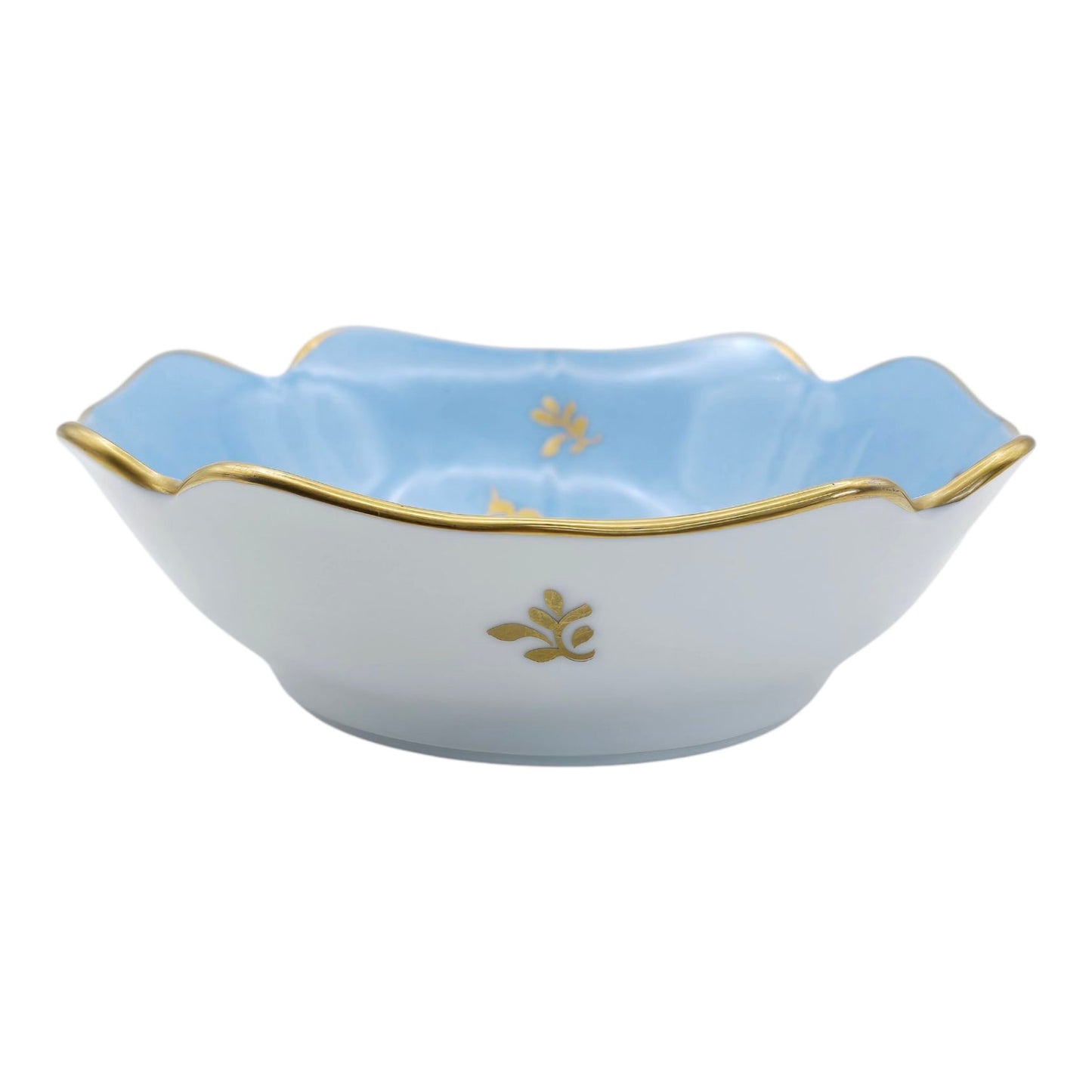 Blue French Porcelaine De Couleuvre France Decorative Bowl Made in France Flower