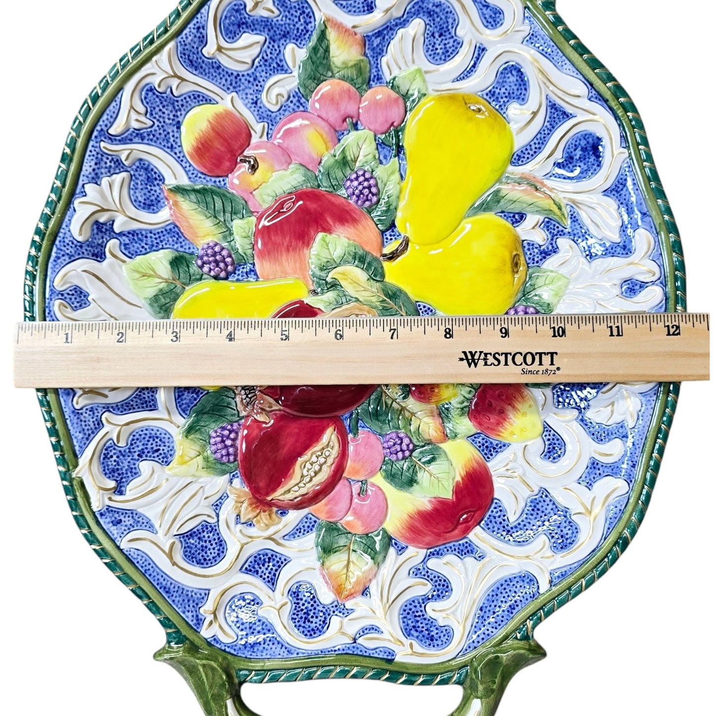 Fitz and Floyd Serving Tray Platter Wall Hanging Fruit Decor