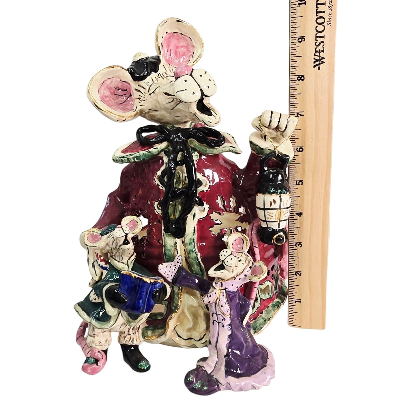 Blue Sky Clayworks "Santa Mouse” Candle Holder Vintage 2001 Heather Goldmine