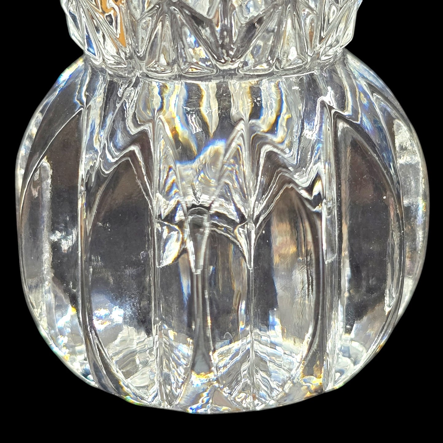 Vtg Crystal Toothpick Holder Bud Bulb Base Flared Top Pressed Glass Sawtooth Rim