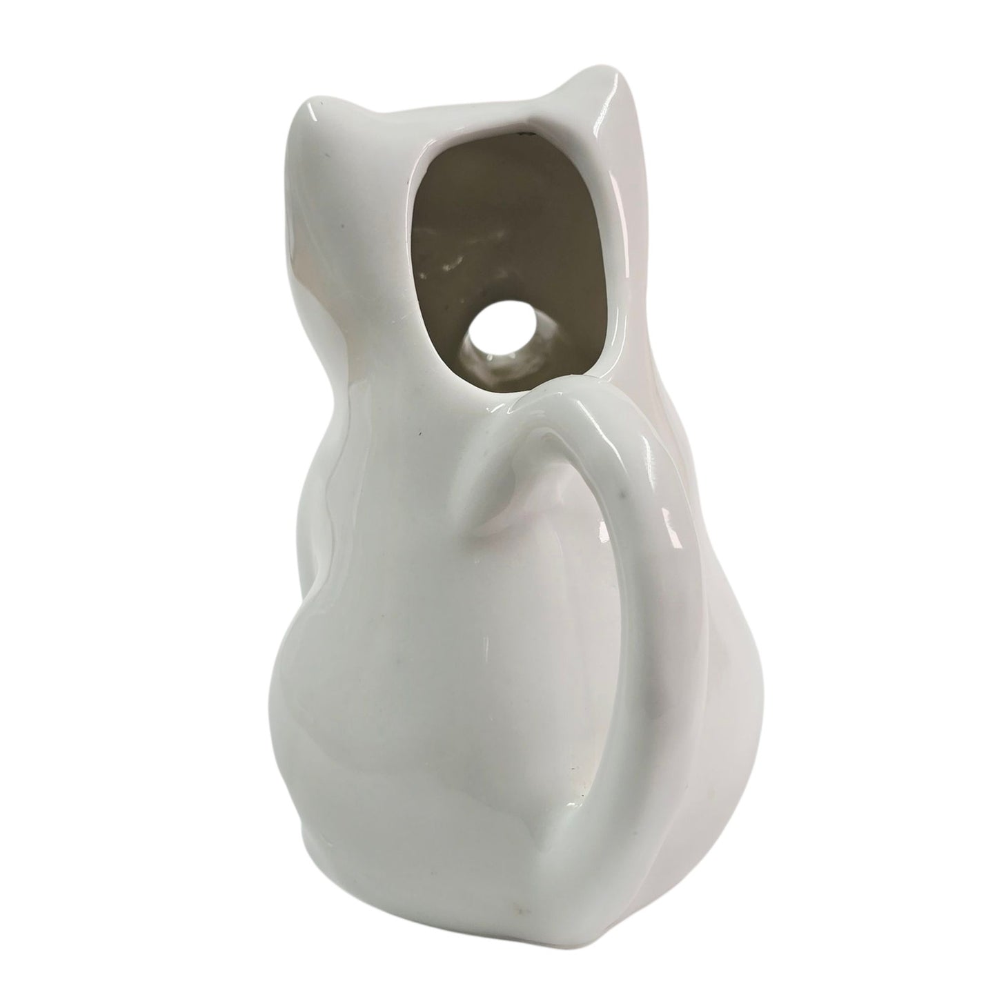 Tiny Kitty Cat Creamer White Porcelain Cat Creamer Mini Pitcher