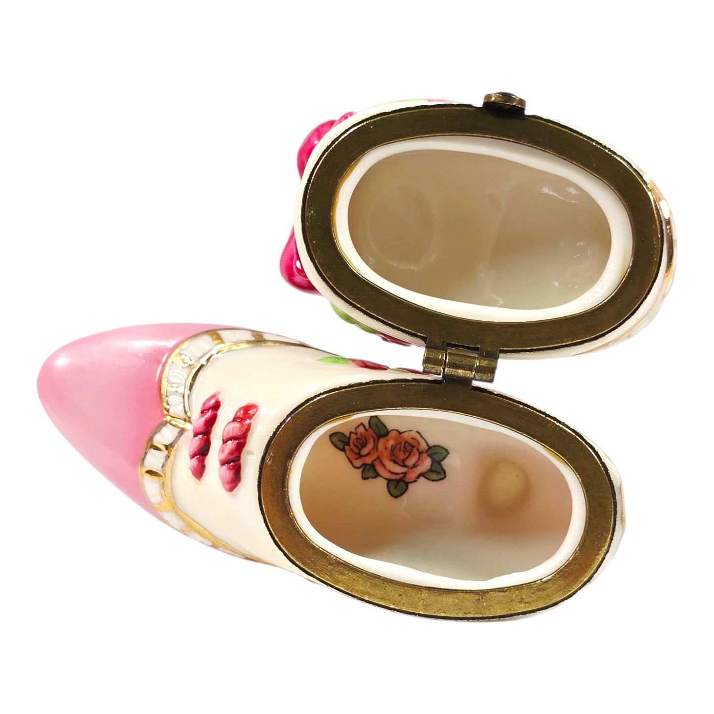 Vintage Victorian Shoe Porcelain Trinket Box Keepsake Shabby Chic