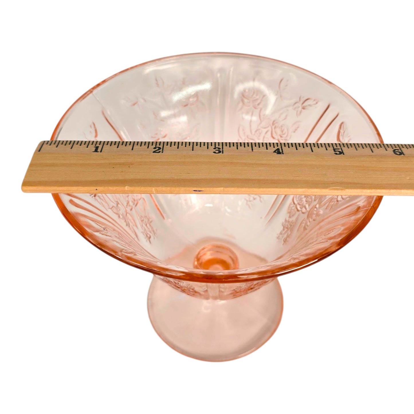 Vintage Sharon Pink Rose Lidded Compote Federal Glass, Pink Depression Glass