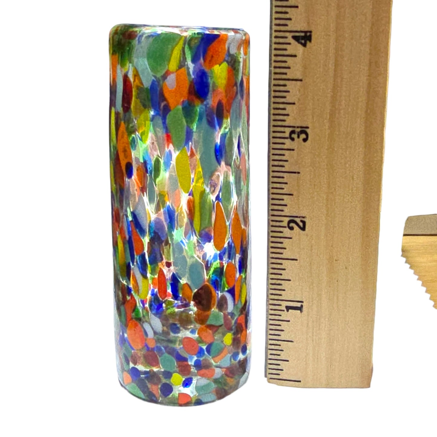 Single Handblown Confetti Glass Shot Glass, 4"