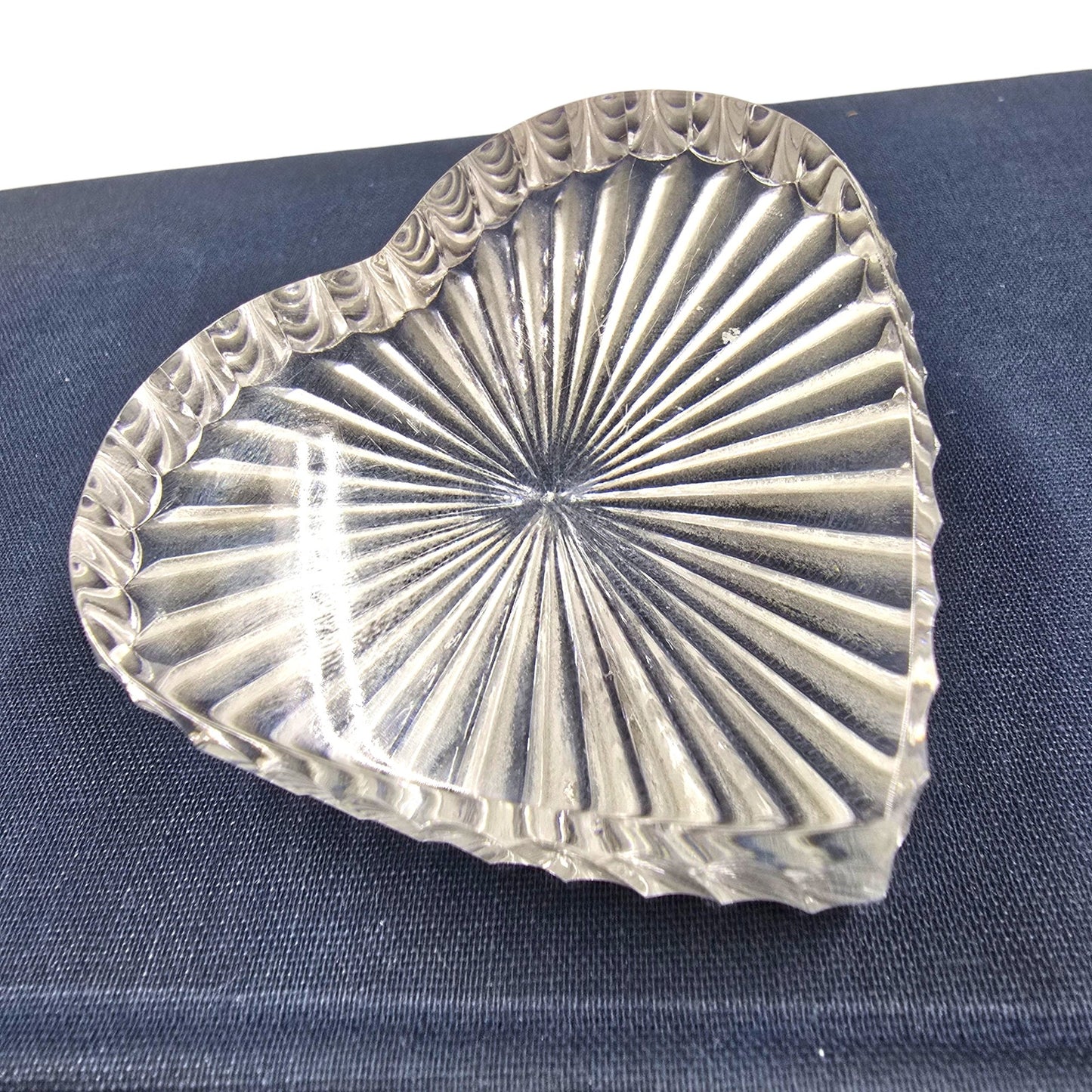 (Saved for Customer) Waterford Lismore Bud Vase and Crystal Heart Ridged Paperweight