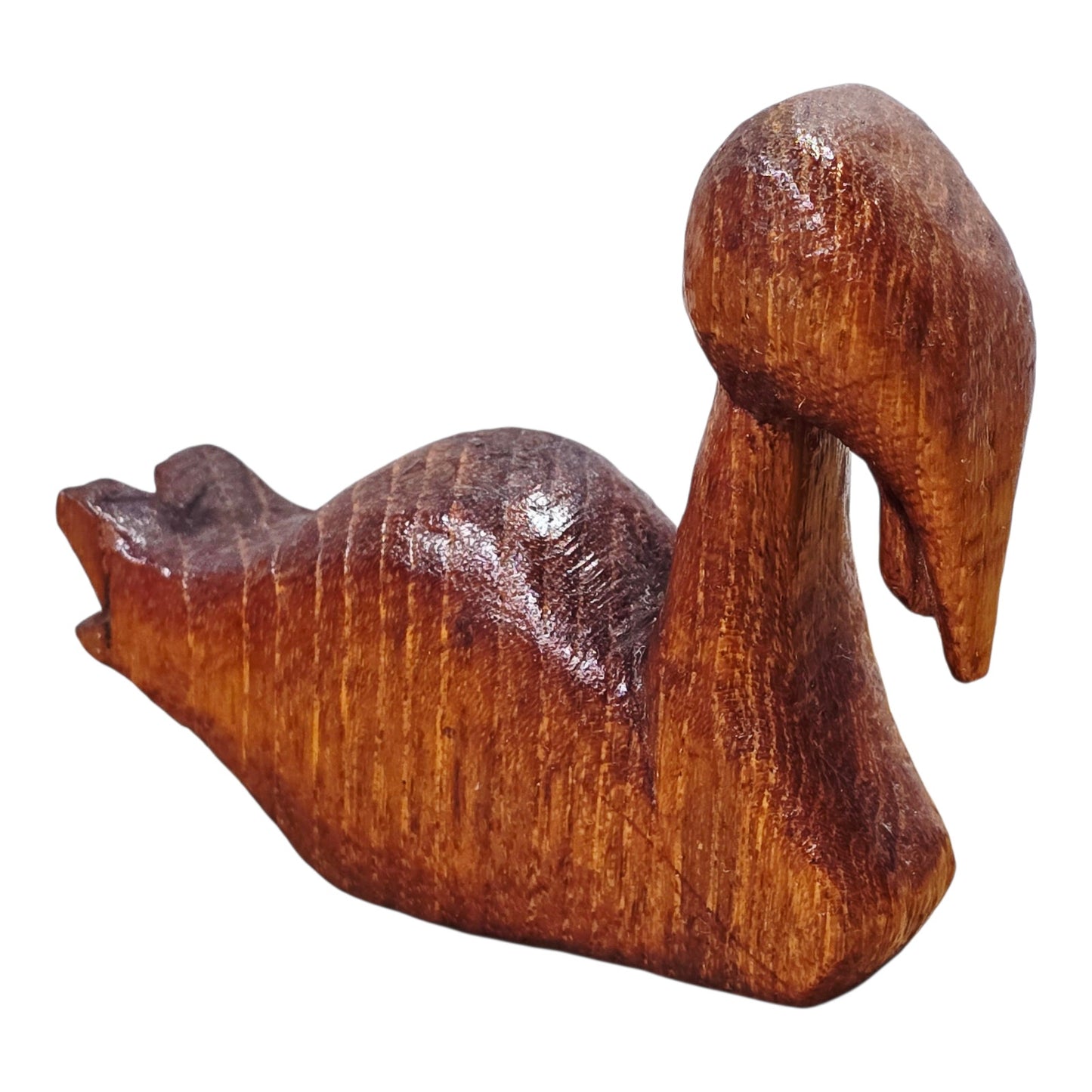 Vintage Hand Carved Wooden Bird Figurine Small 3.5" Folk Art Animal