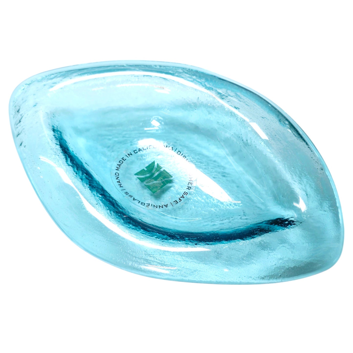 Annieglass Signed, Numbered, Leaf Dish Handcrafted Artisan Glass Made in USA, Trinket / Soap Dish