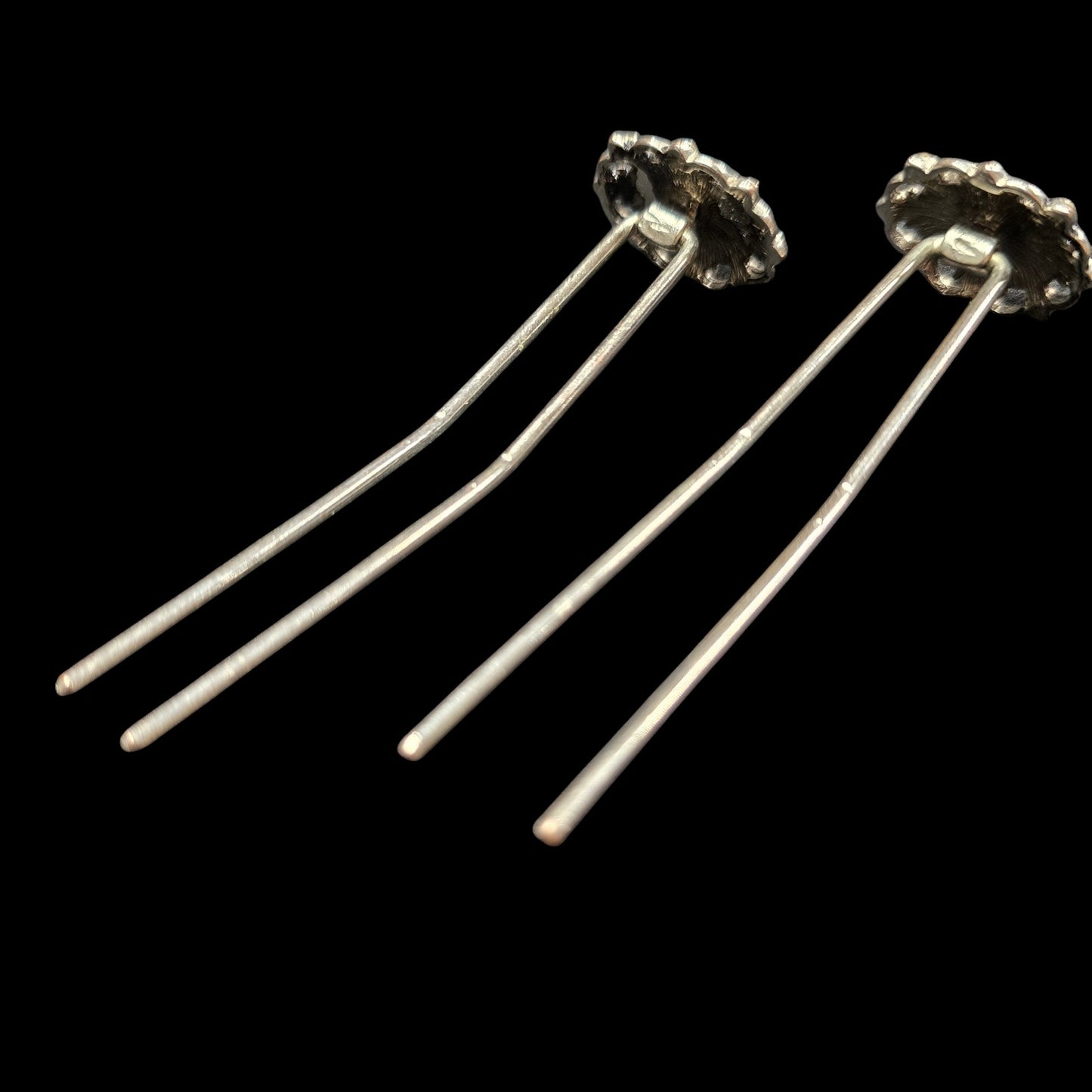Set of 3 Hair Accessories, 2 Hair Forks, 1 Hair Pin, Bridal Hair, Something Blue, Turquoise and Rhinestones