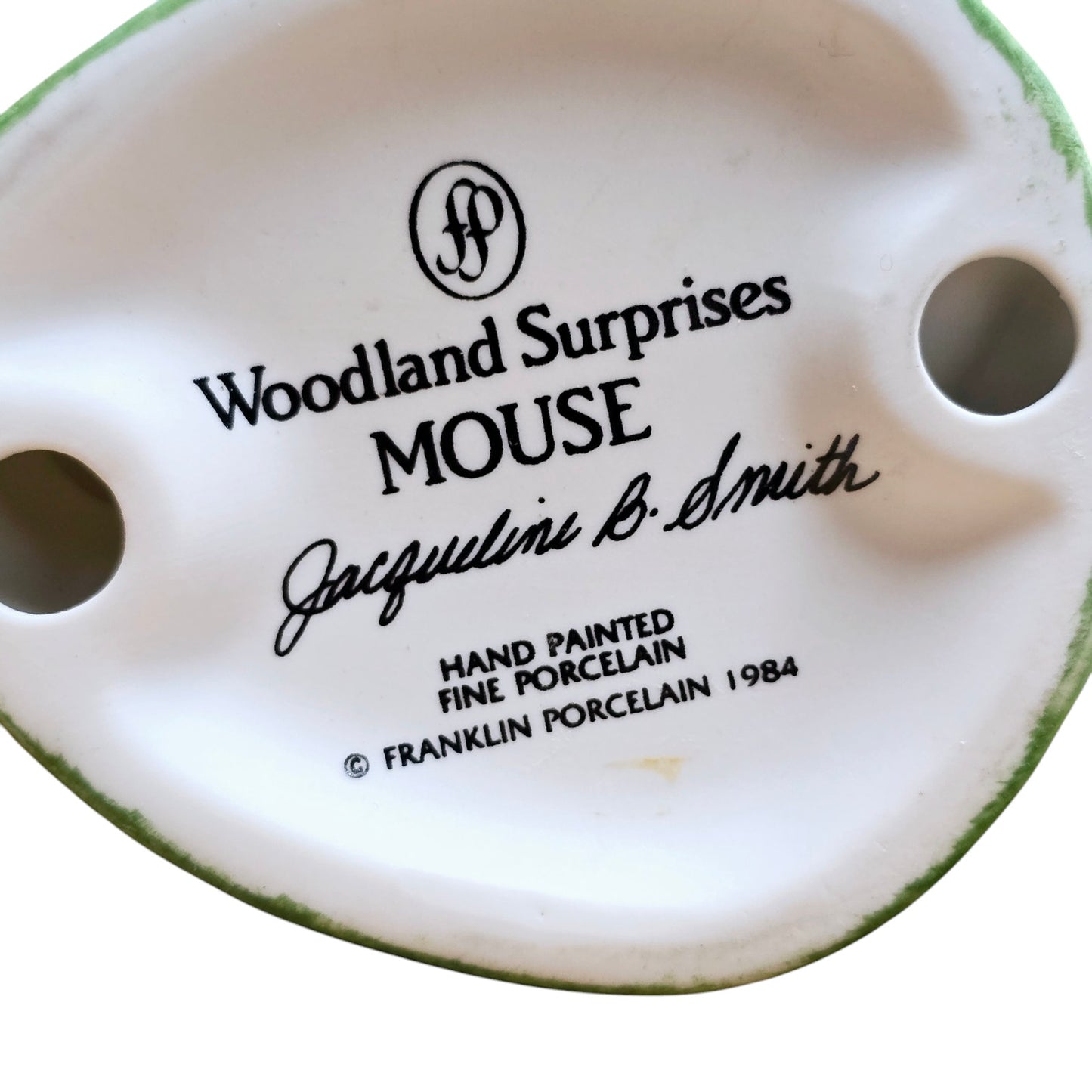 Woodland Surprises MOUSE Jacqueline B Smith 1984 Handpainted Fine Porcelain FLAW