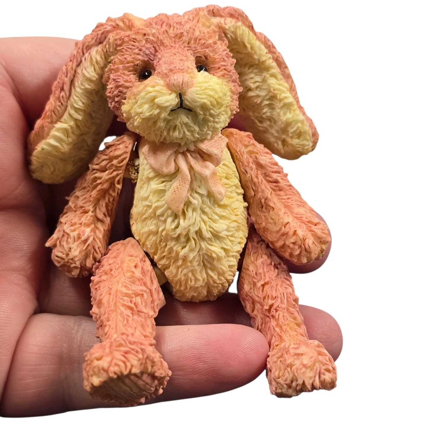 (Saved for Customer) Vintage Russ Berrie Cranberry Patch Jointed Resin Bunny Figurine