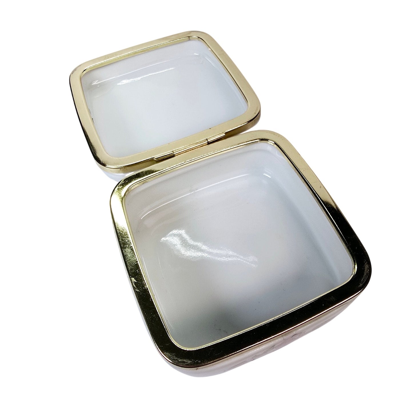 Rounded Square Floral Trinket Box Made in Japan