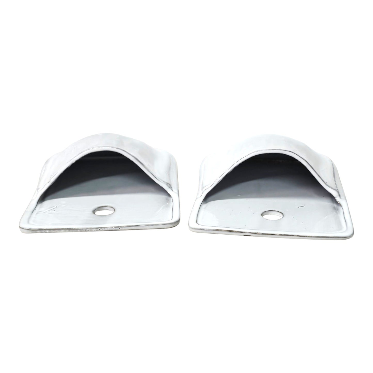 White Terracotta Pottery Wall Pockets Set of 2 Distressed White Glazed Farmhouse