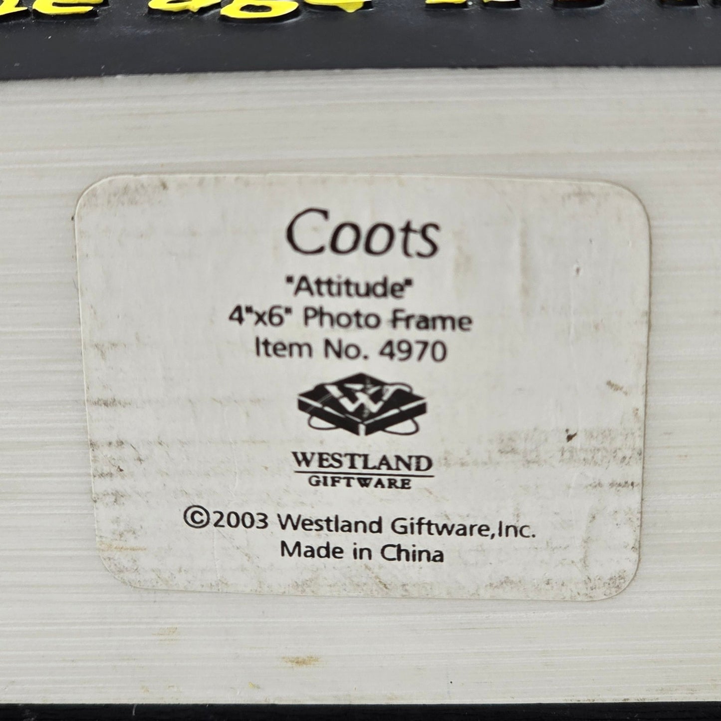 Coots Attitude Photo Frame Retirement Gag Gift No. 4970 2003 Westland Giftware