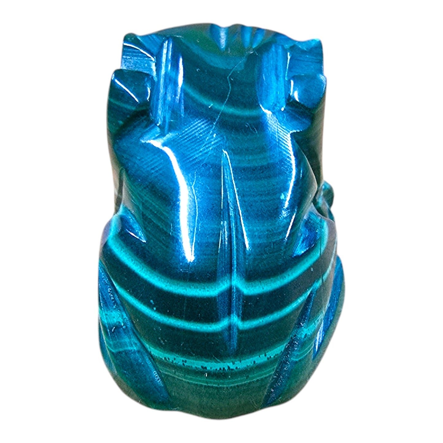 Vintage Tiny Malachite Frog Figurine FLAW, See details