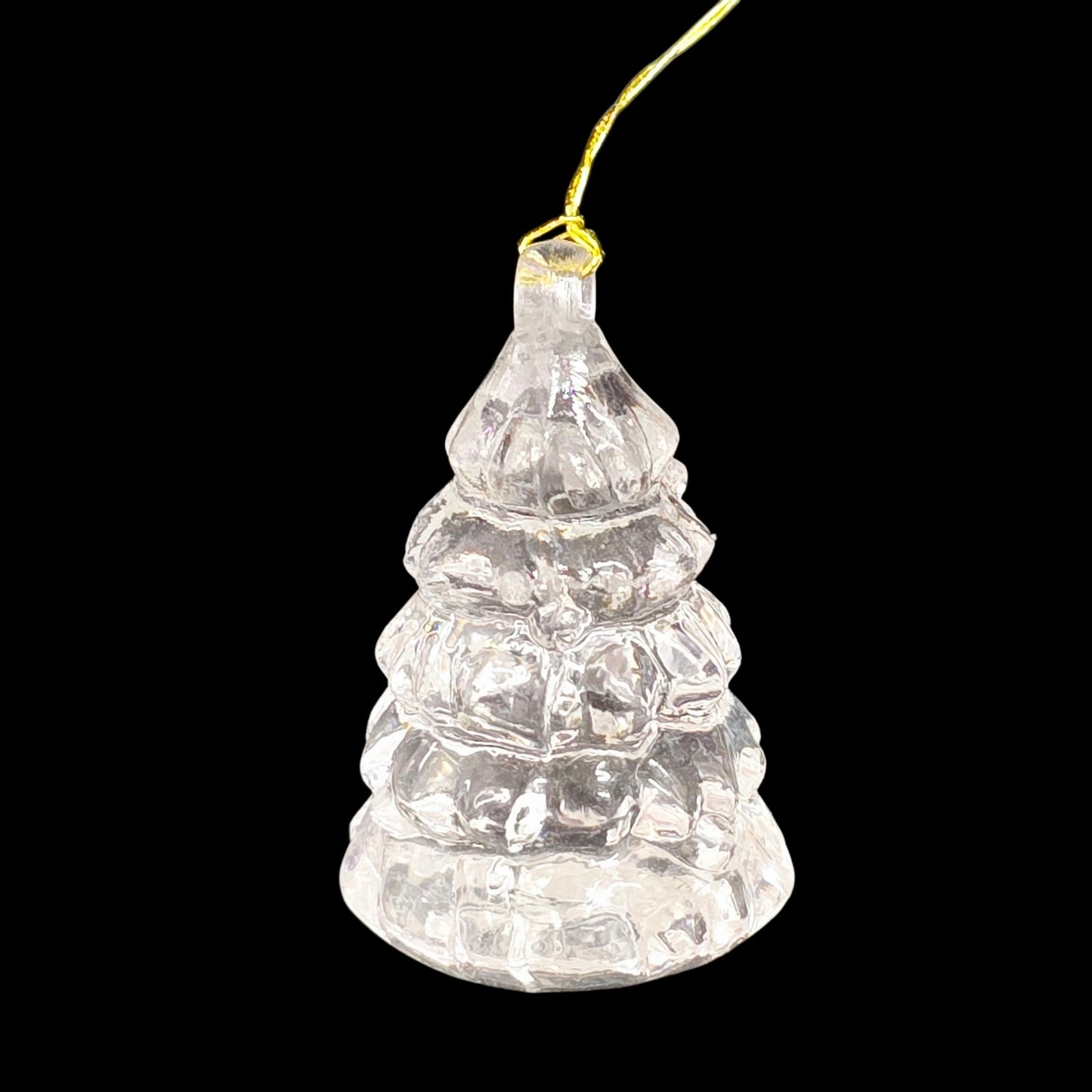 Set of 4 Vintage Miniature Clear Acrylic Christmas Ornaments