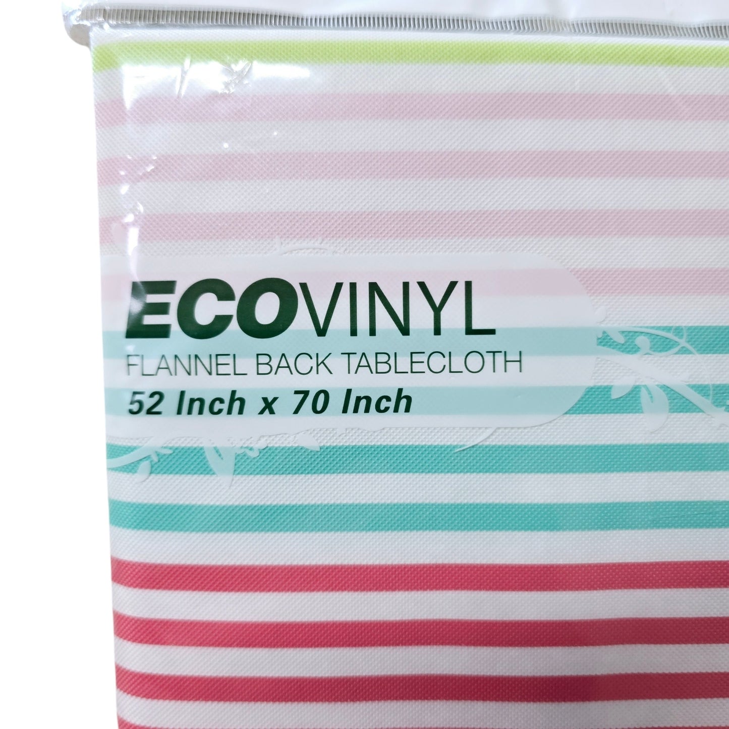 Eco Vinyl Flannel Back Tablecloth Striped 52" x 70"