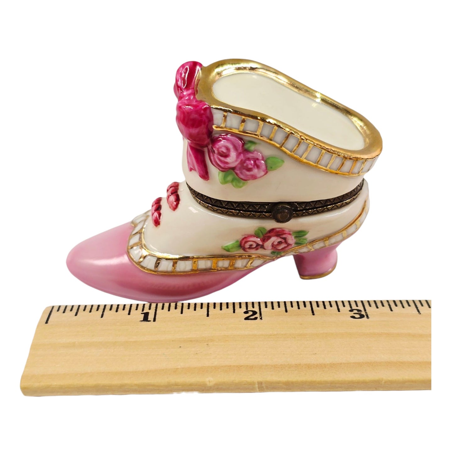Vintage Victorian Shoe Porcelain Trinket Box Keepsake Shabby Chic