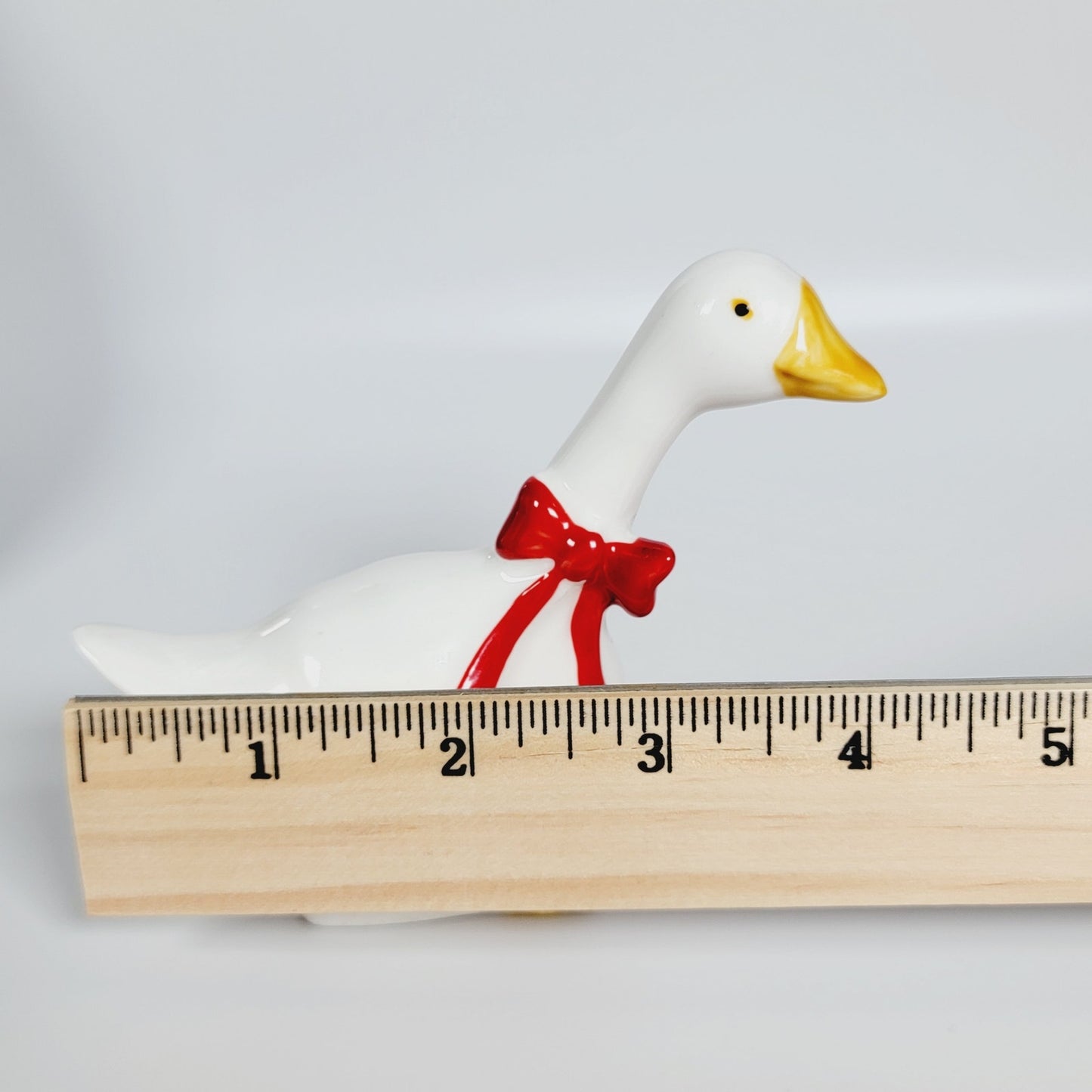 Set of 10 Vintage Geese Napkin Rings Holders, Red Ribbon Goose, Cottage Core