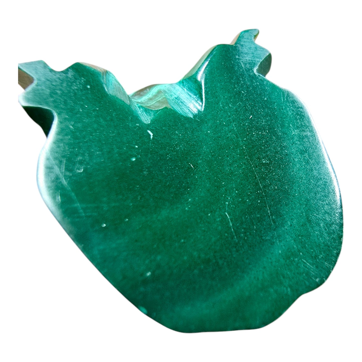 Vintage Tiny Malachite Frog Figurine FLAW, See details