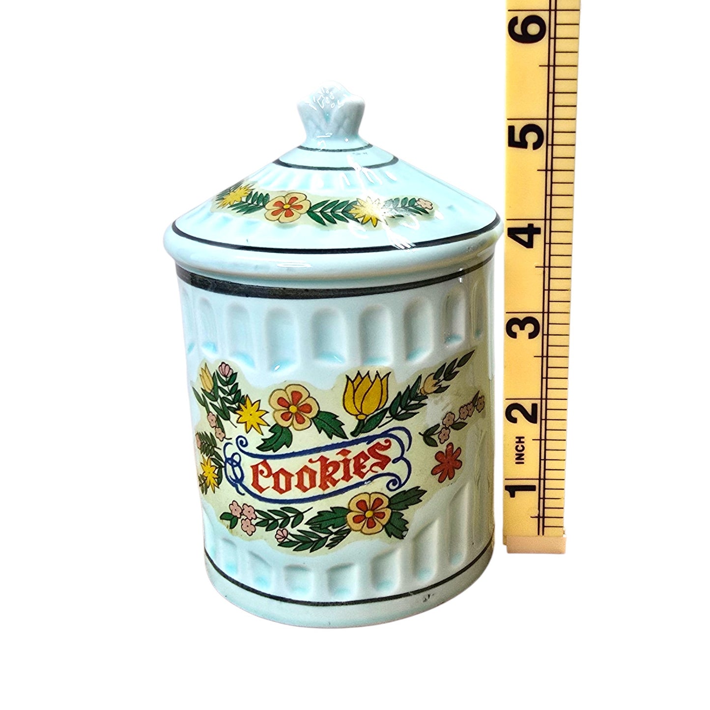 Vtg Wyatt Dunagan Williams Ceramic Cookie Jar Coin Bank Floral 5.5" WDW Japan