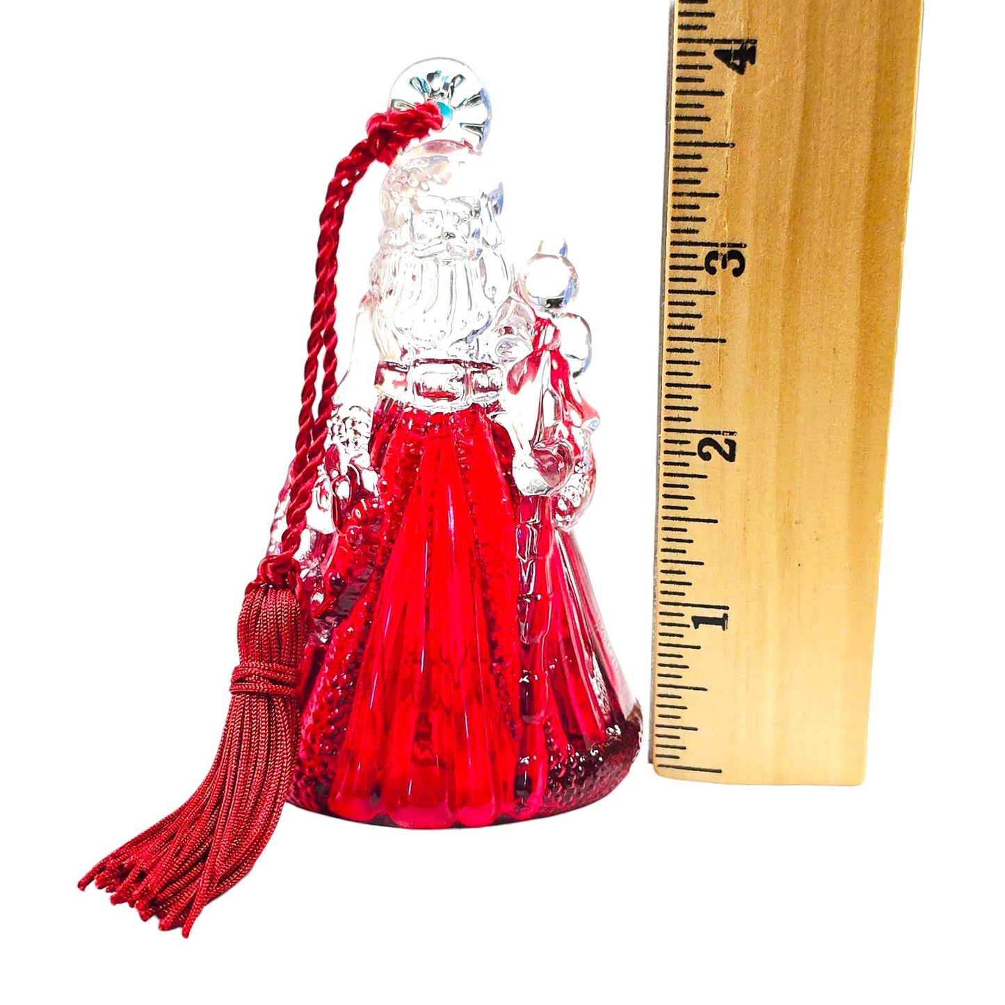 Vintage Marquis by Waterford Red Crystal Santa Bell Christmas Bell Ornament Ltd