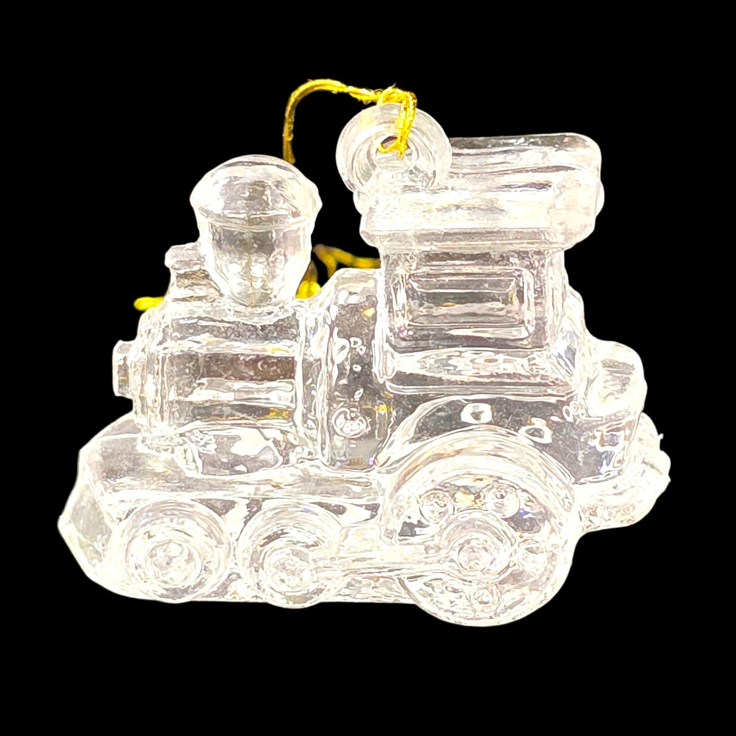 Set of 7 Vintage Miniature Clear Acrylic Christmas Ornaments