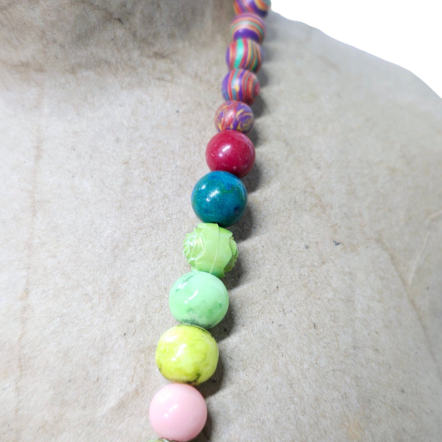 * Colorful Hand-Crafted Stretch Beaded Necklace