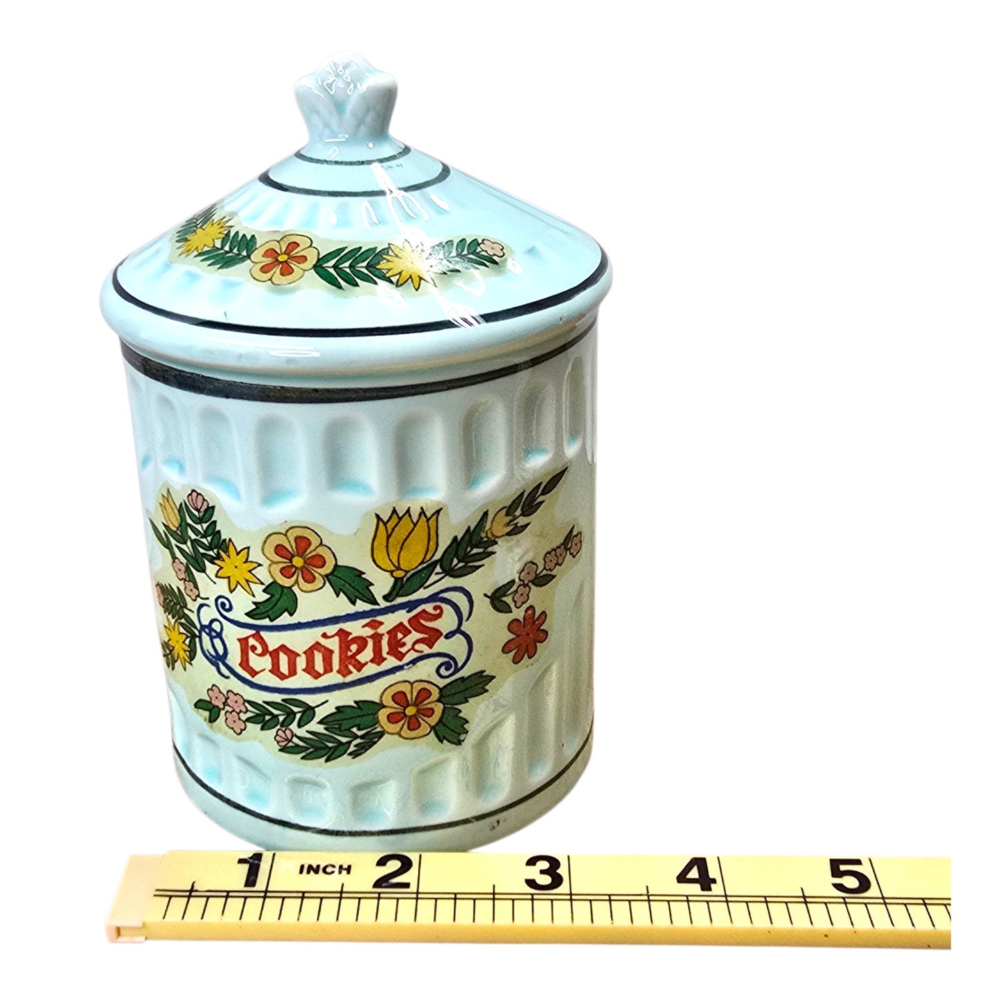 Vtg Wyatt Dunagan Williams Ceramic Cookie Jar Coin Bank Floral 5.5" WDW Japan