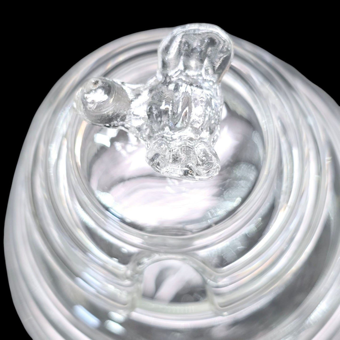 Market Square Clear Glass Honey Jar with Glass Bee Finial