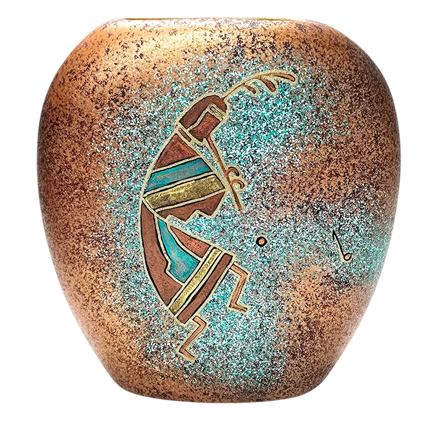 Teissedre Designs Kokepelli Rock Art Vase