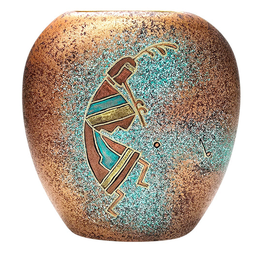 Teissedre Designs Kokepelli Rock Art Vase