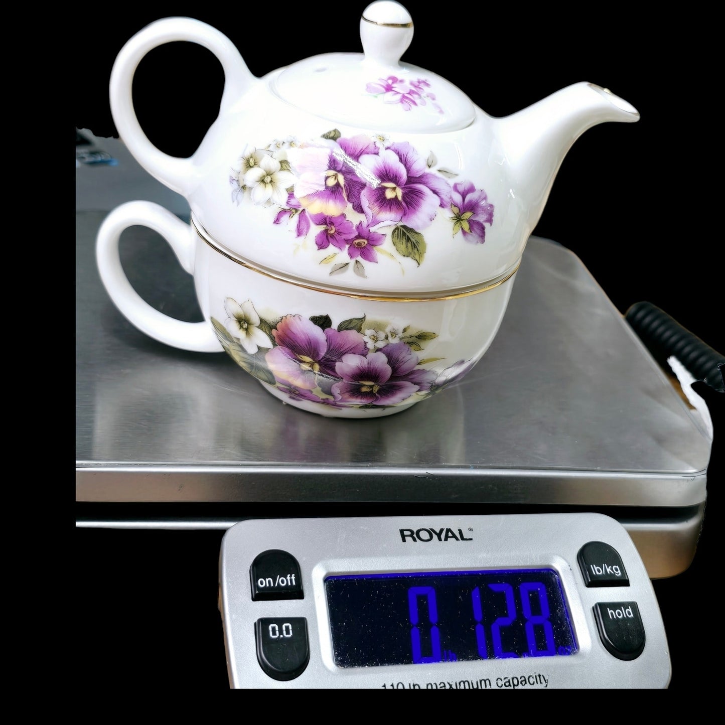 Vintage Dunn & Bennett England Tea-for-One, Stackable Teacup and Teapot DJB England