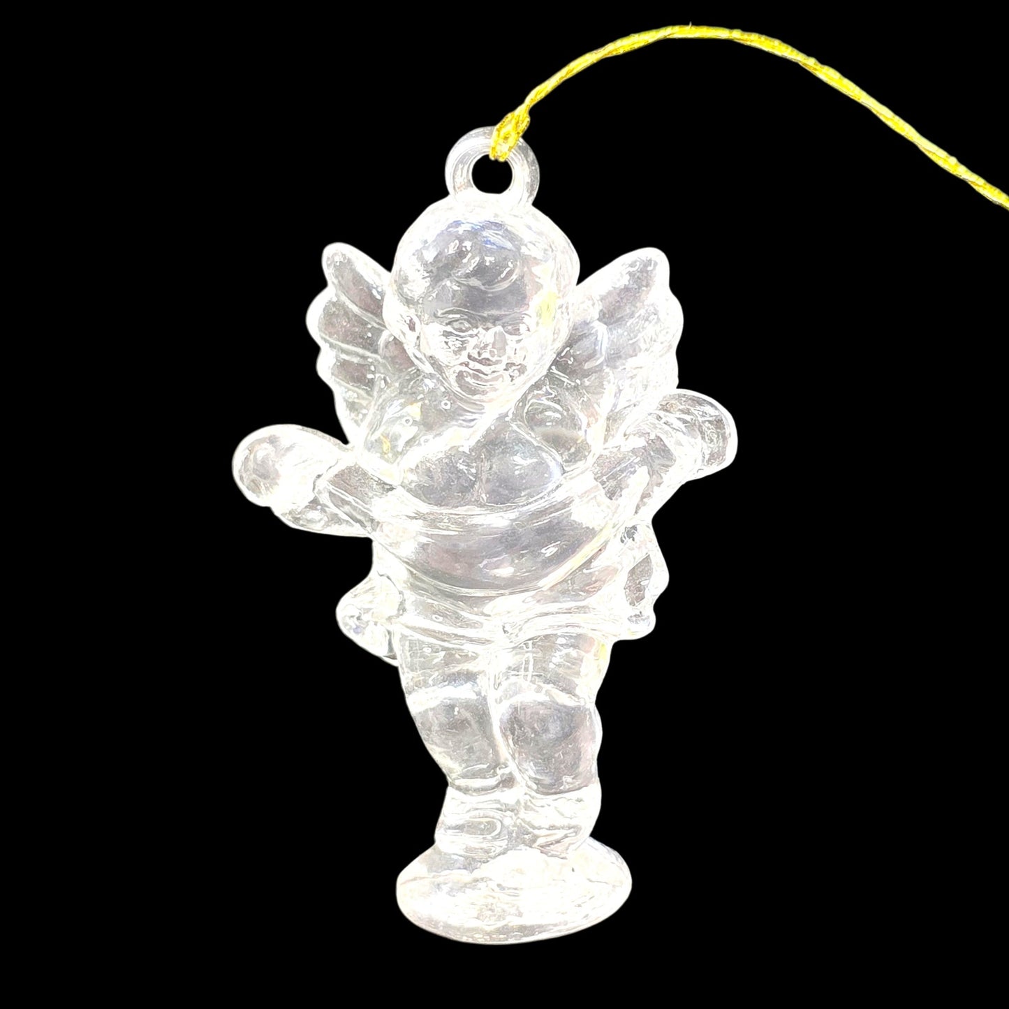 Set of 7 Vintage Miniature Clear Acrylic Christmas Ornaments