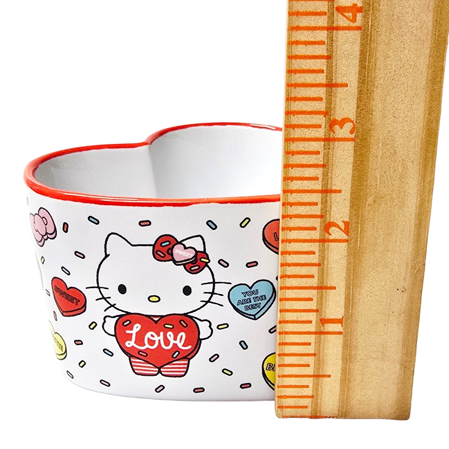 Set of 4 Hello Kitty Valentine's Day Heart Ceramic Ramekins Sanrio Love Designs