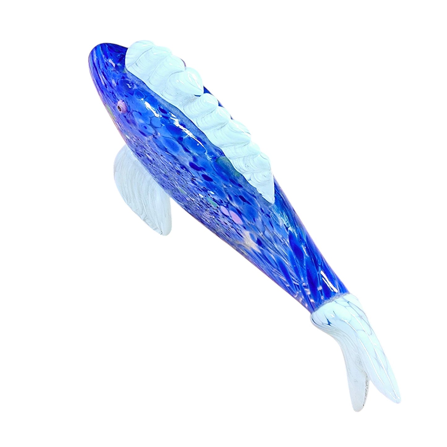 Gorgeous Blue Thames Art Glass Fish Hand Blown Fish Ornament Figurine Signed FLAW