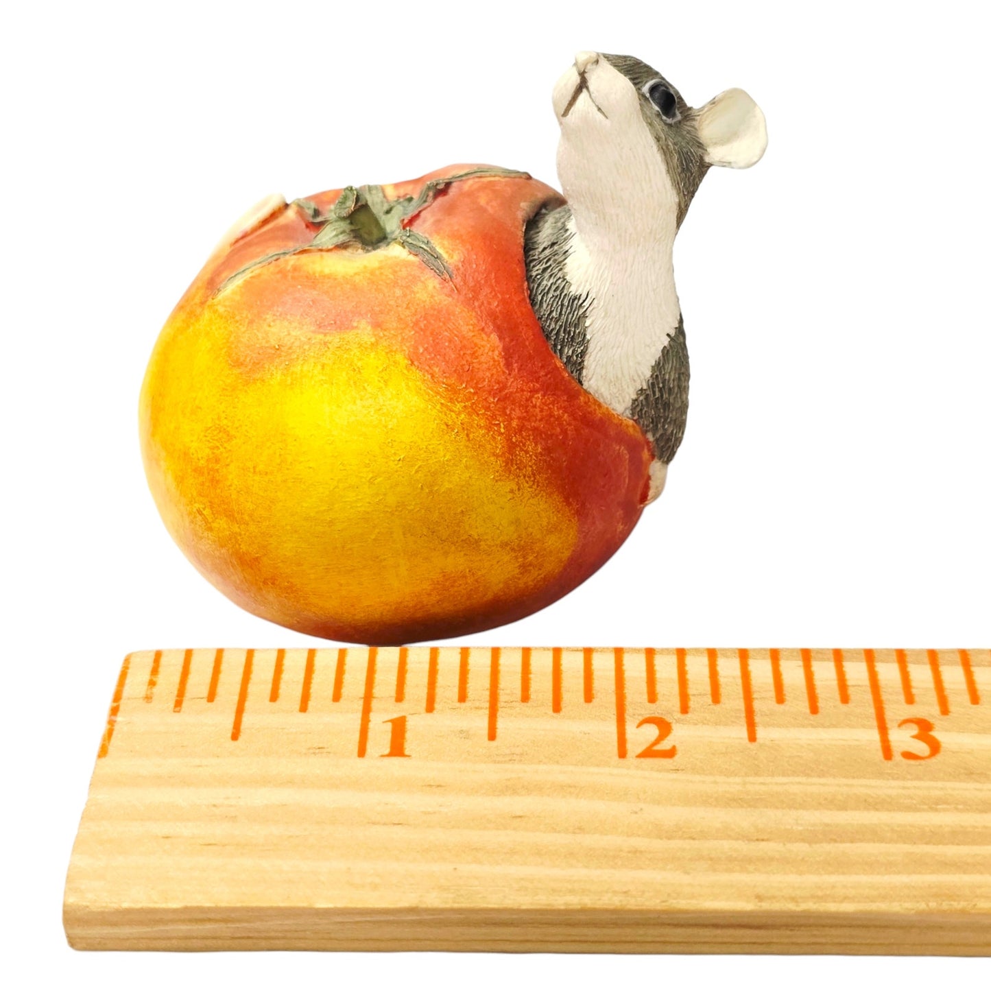 Munro 1995 After the Party Mouse In Tomato Figurine MM/10320 Vtg Farmhouse Decor