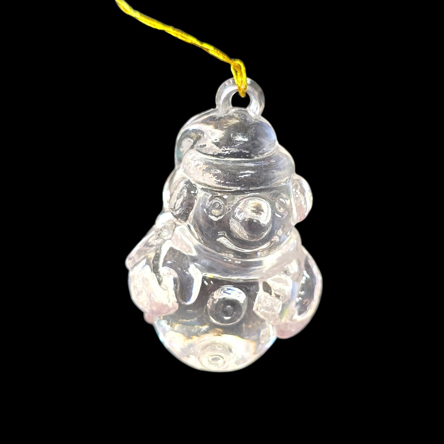 Set of 6 Vintage Miniature Clear Acrylic Christmas Ornaments