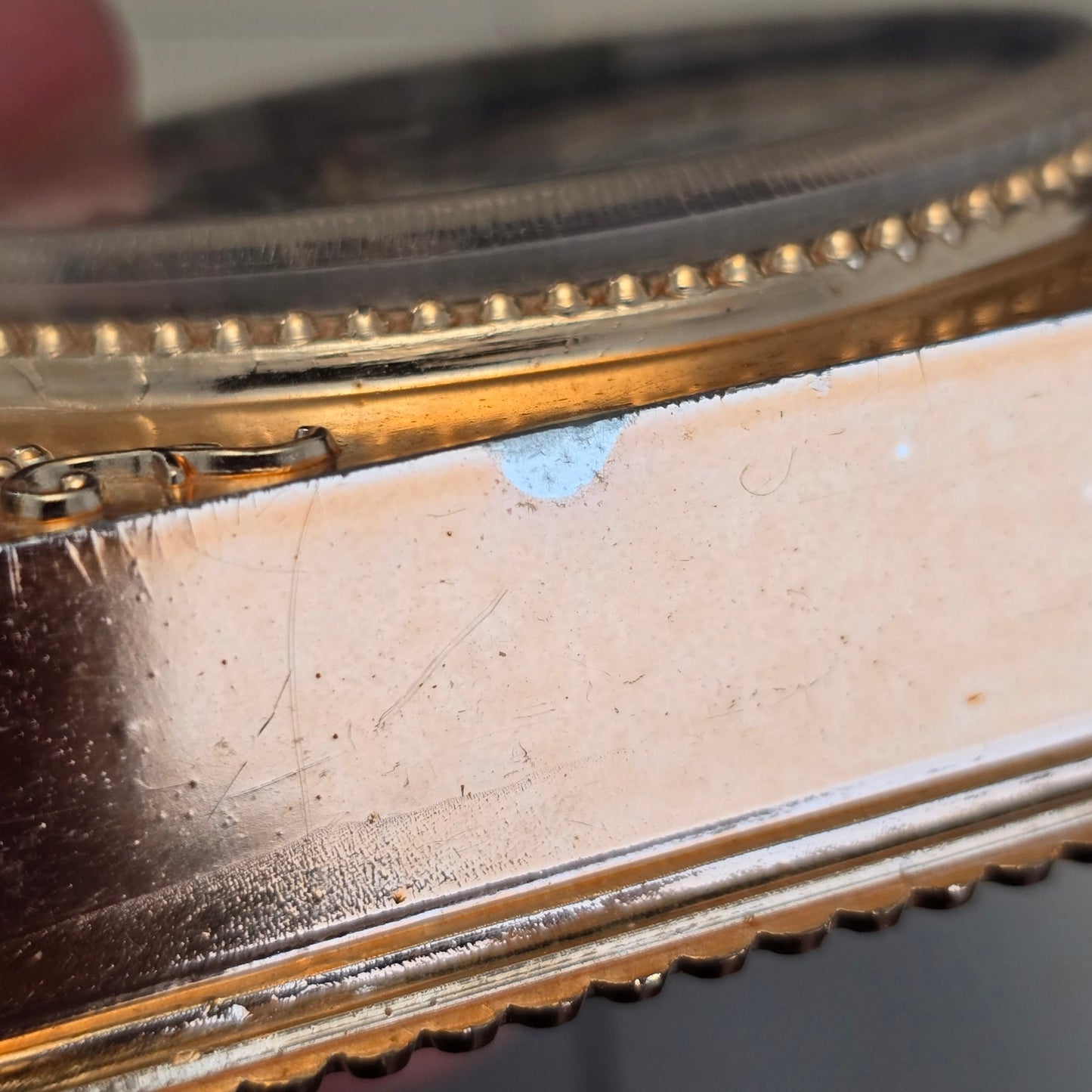 * Vintage Notre Dame of Lourdes Plastic Rosary Box Drawer with Rosary