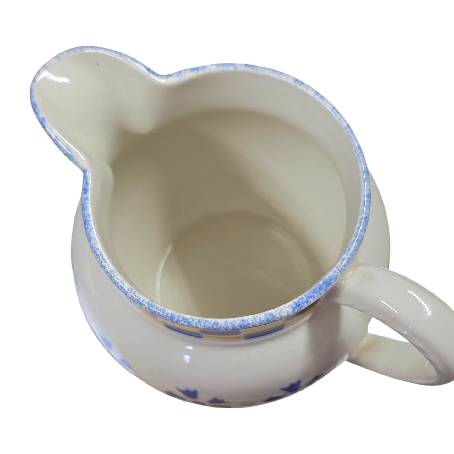 Vtg Laura Ashley Annabel Pitcher 32oz Hand Decorated England Farmhouse Chic Grandmillennial Decor Yellow Blue