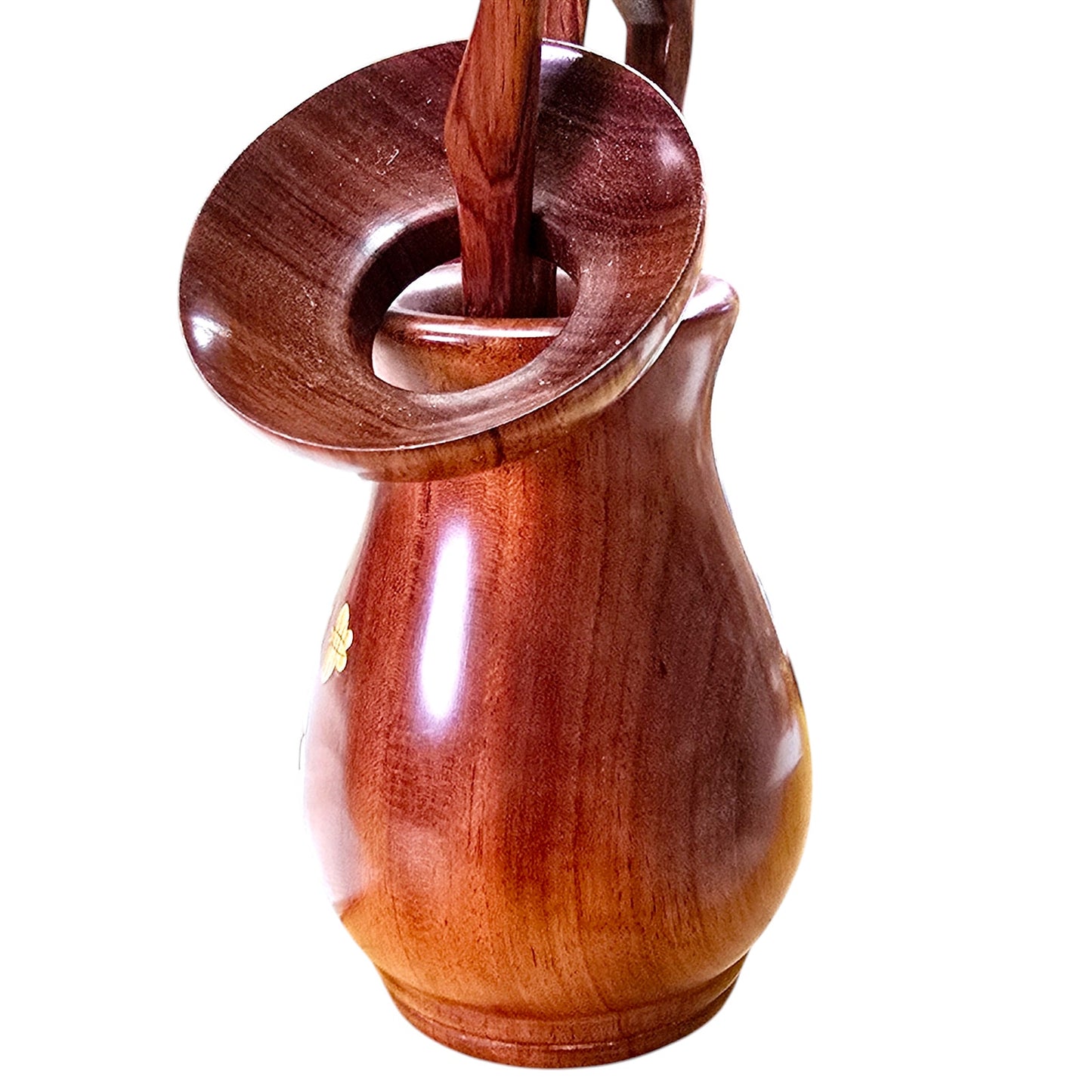 Gongfu Tea Wooden Tea Utensil Set with Brass and Copper Inlay