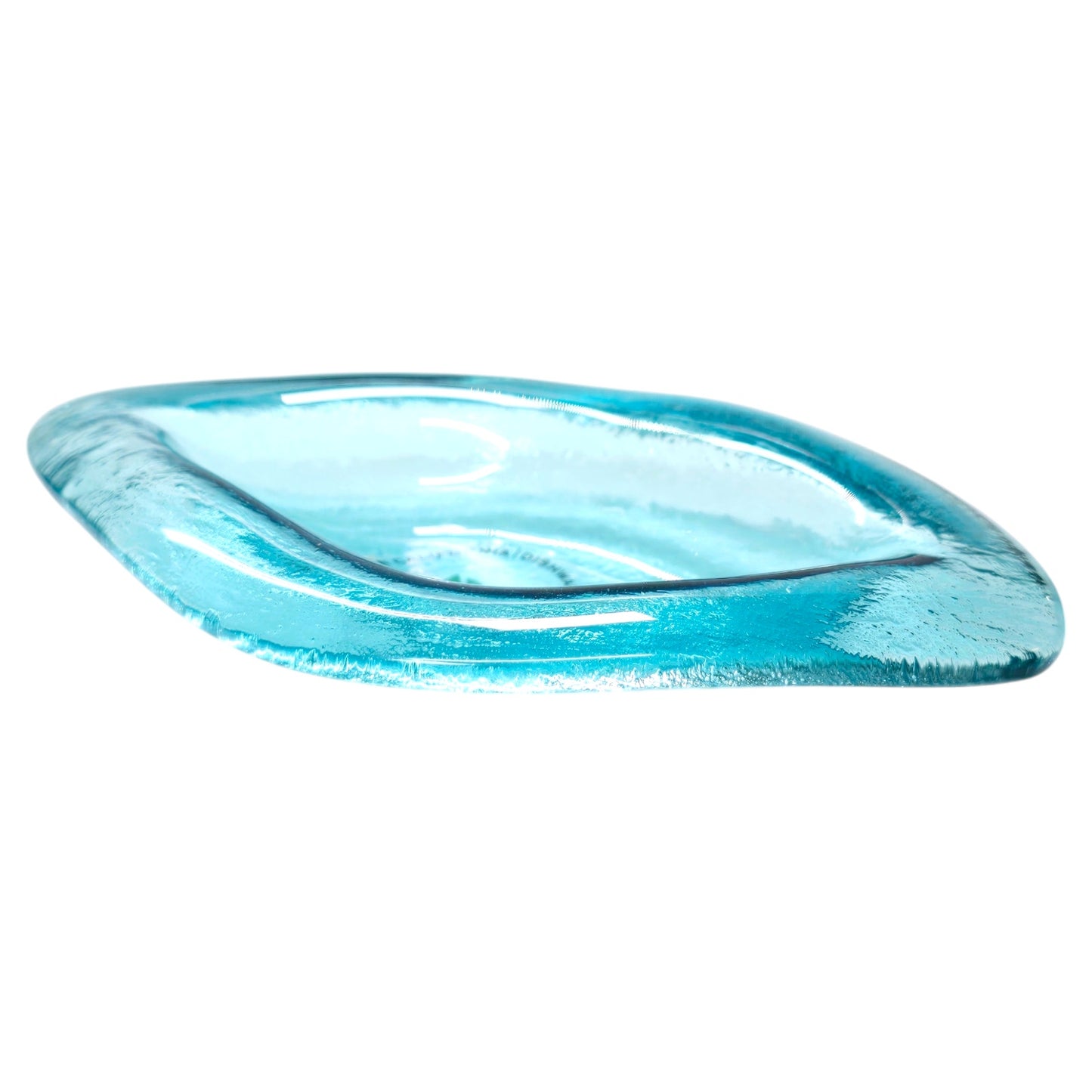 Annieglass Signed, Numbered, Leaf Dish Handcrafted Artisan Glass Made in USA, Trinket / Soap Dish