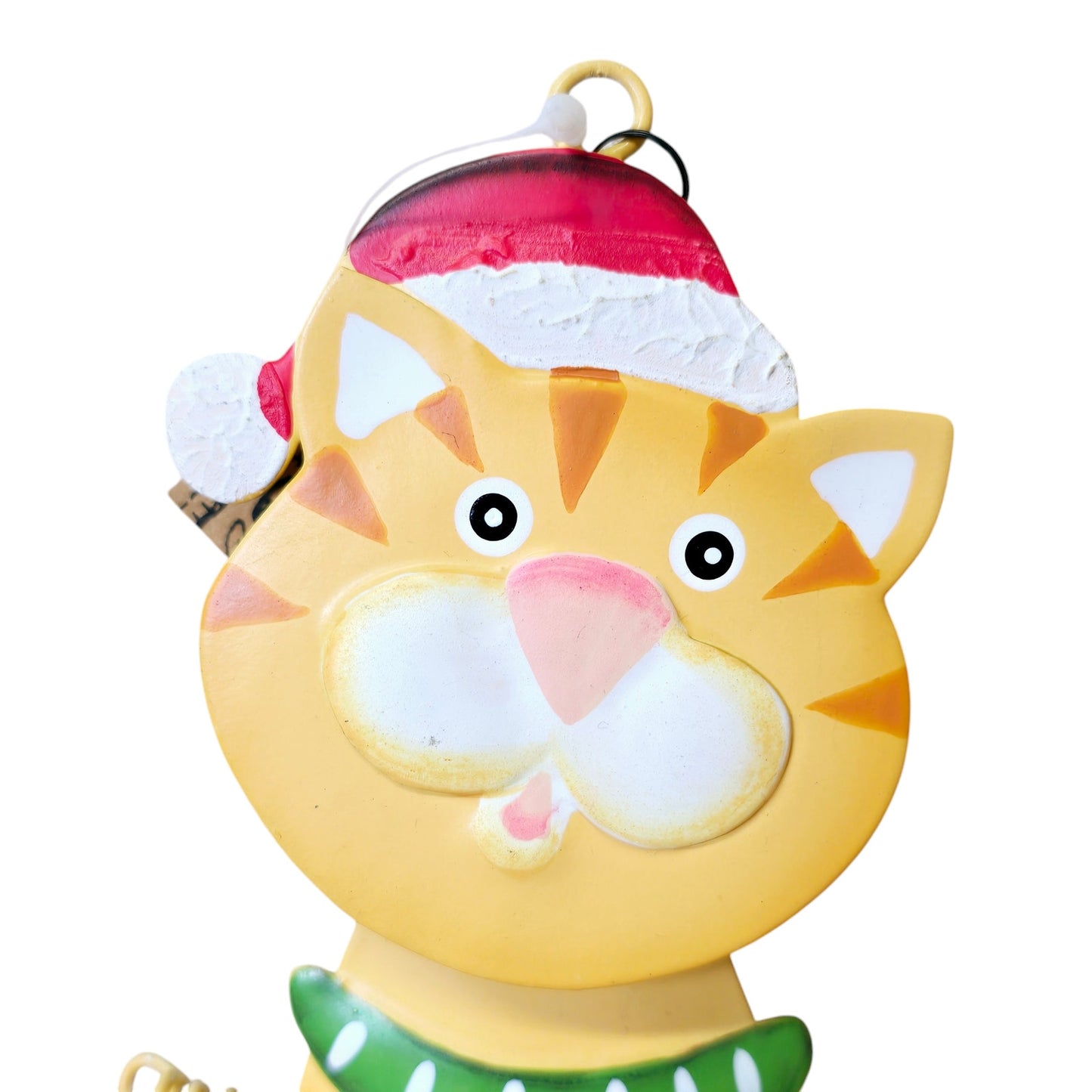 Metal Hangin Holiday Cat Decoration